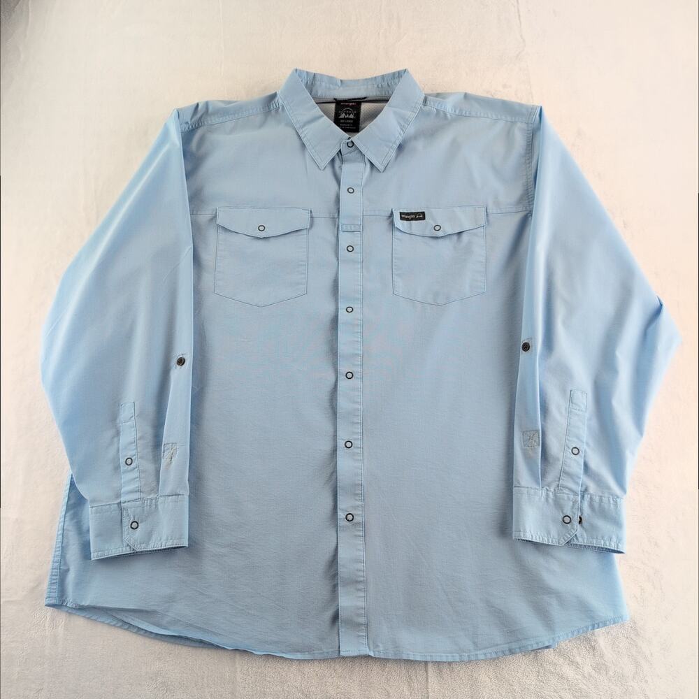 Wrangler Outdoor LongSleeved Snap Up Vented Shirt Men's3XL Camping Fishing Trail